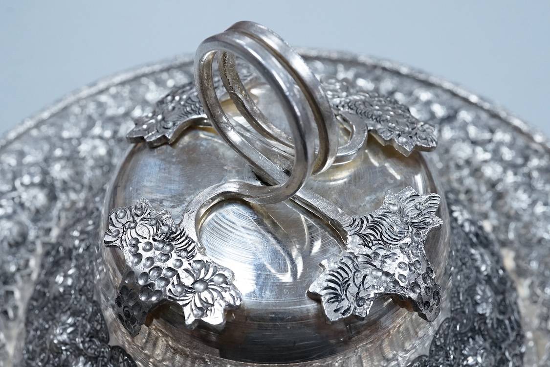 An Elizabeth II silver baluster christening mug, Wakely & Wheeler, London, 1965, with engraved inscription to the base, 10cm, together with two modern silver mounted photograph frames including a double and one other met